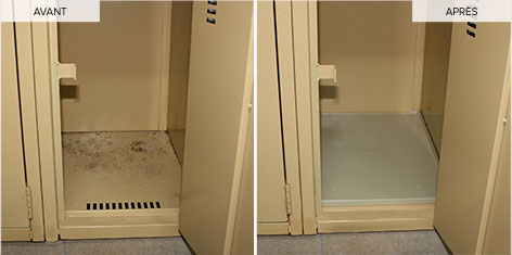 Fond de vestiaire avant-après