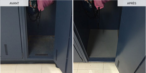 Fond de vestiaire avant-après